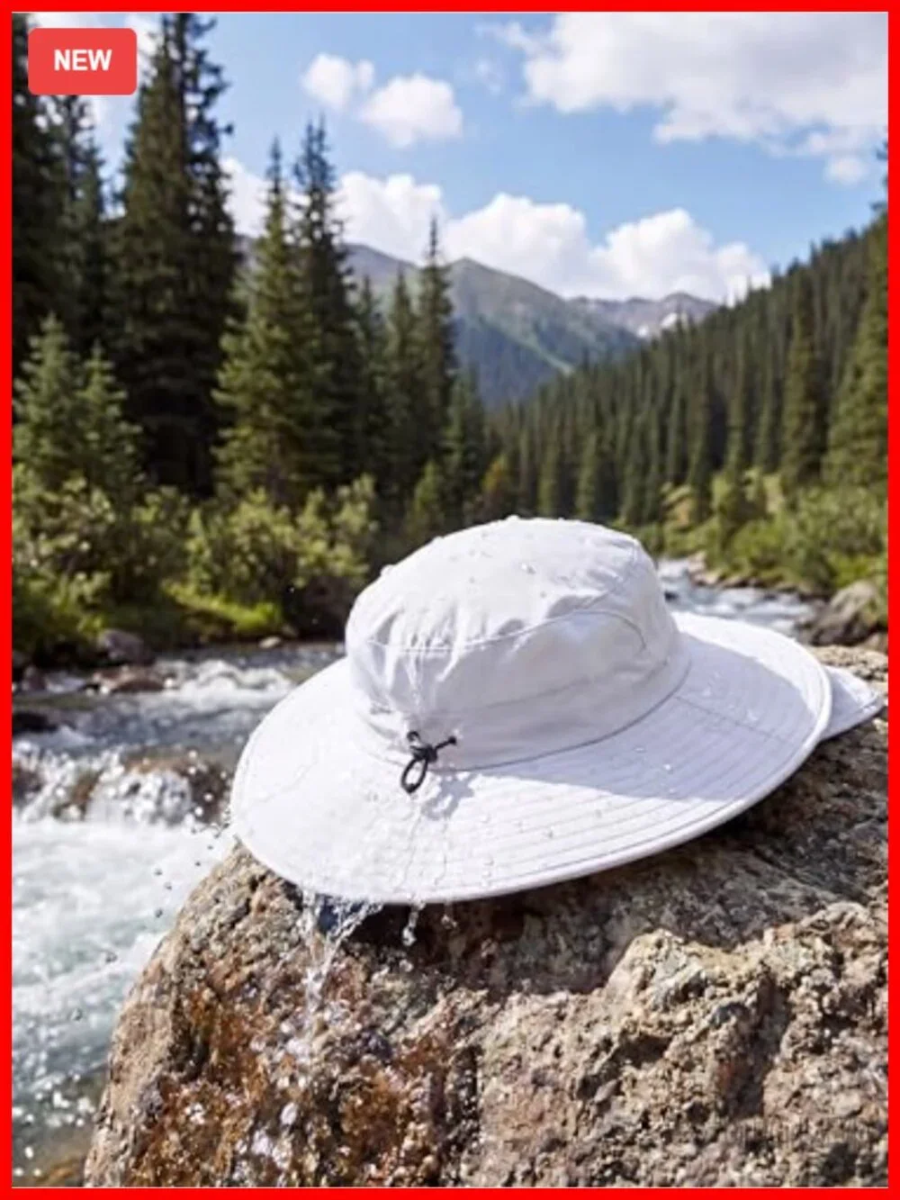 UPF 50+ Wide Brim Sun Hat with Neck Flap Fishing Bucket Hat for Men Women